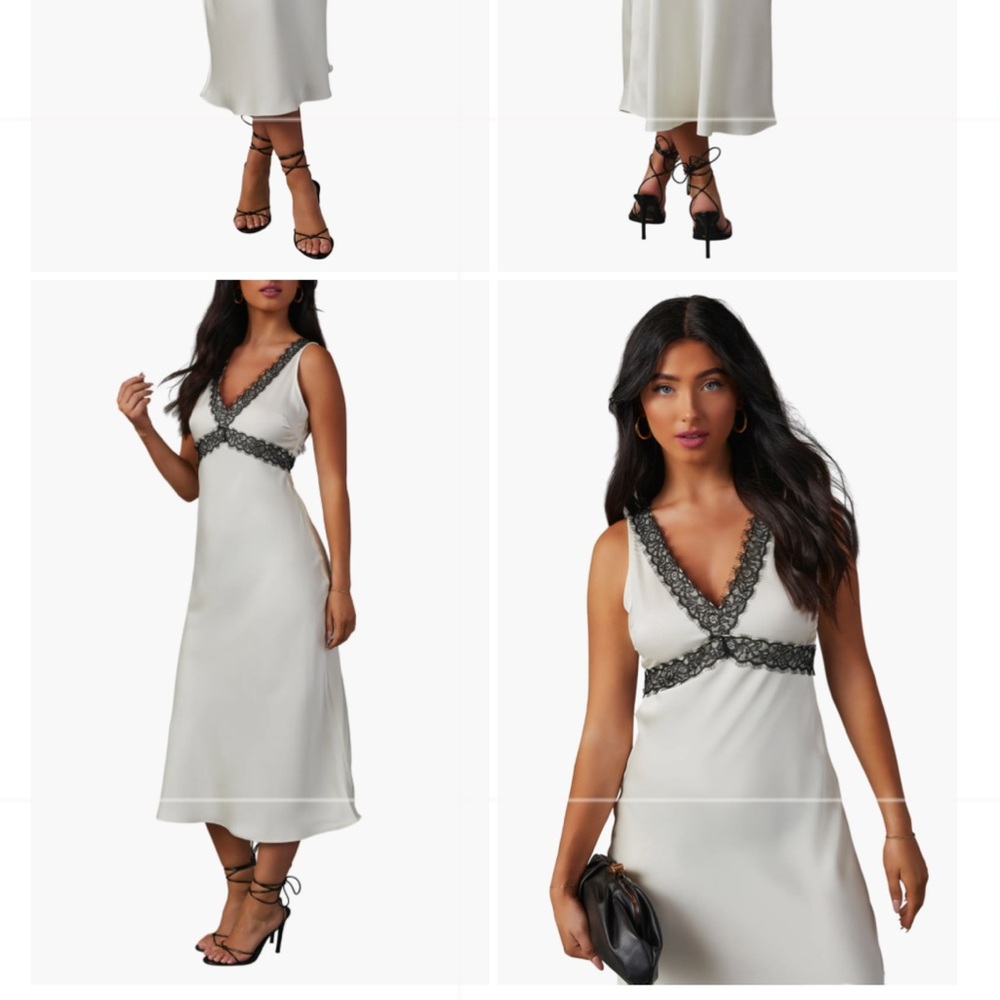NWOT Satin V-neck Slip Dress